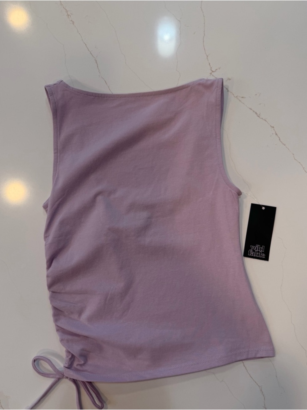 wild fable Lilac Side-Ruched Tank Top #275